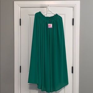 Chic Wish Pleated Skirt Jade Green